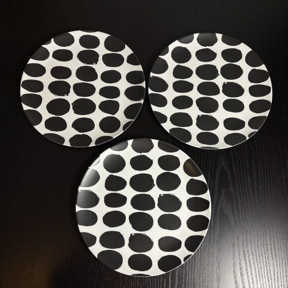 MARIMEKKO for Target Set of 3 Black/White Melamine Plastic Dinner Plates - Picture 1 of 8